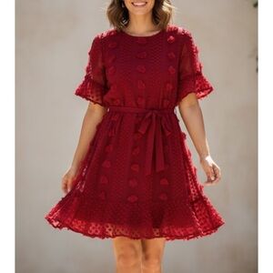 New Not Tags  Entro Scarlet Floral Embellished Dress
